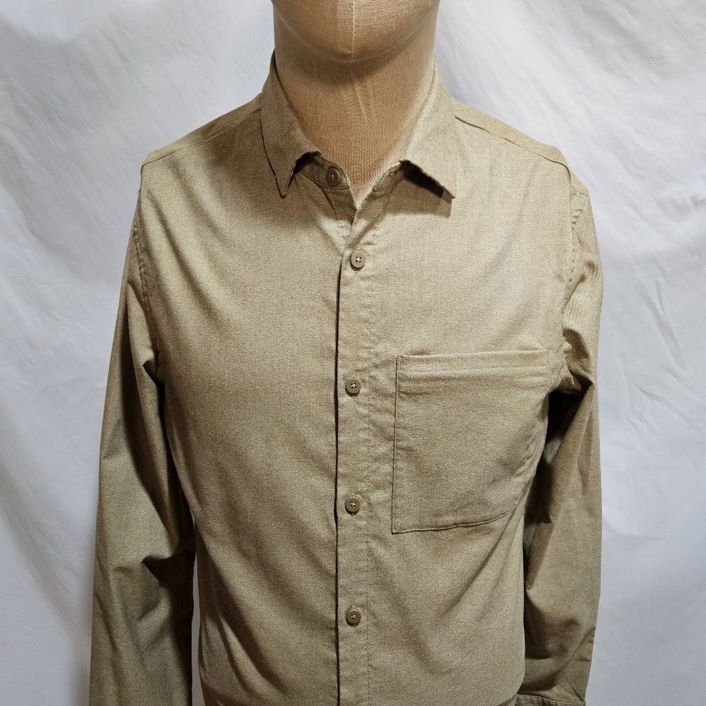 Lululemon Shirt Men Small Brown Brushed Masons Peak Stretch Flannel Excellent